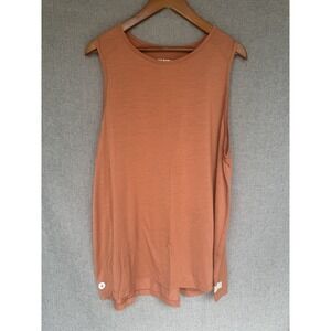 Smartwool Womens XL Active Tank Top Relaxed Merino Wool Blend Orange Sleeveless